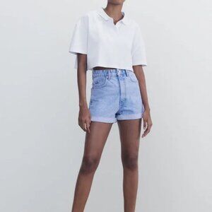 Zara High Rise Denim Shorts